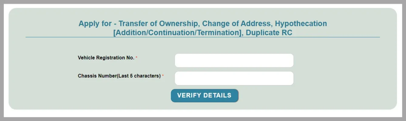 Vehicle Ownership transfer