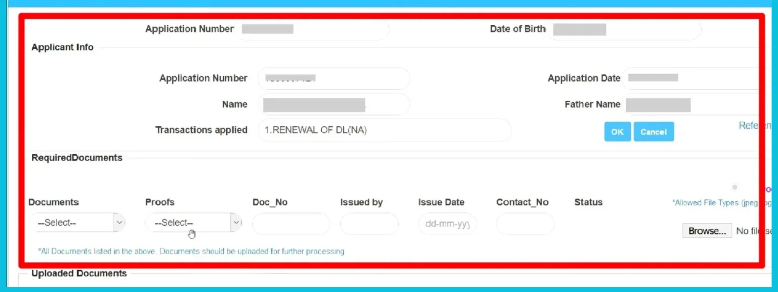 driving licence renewal document